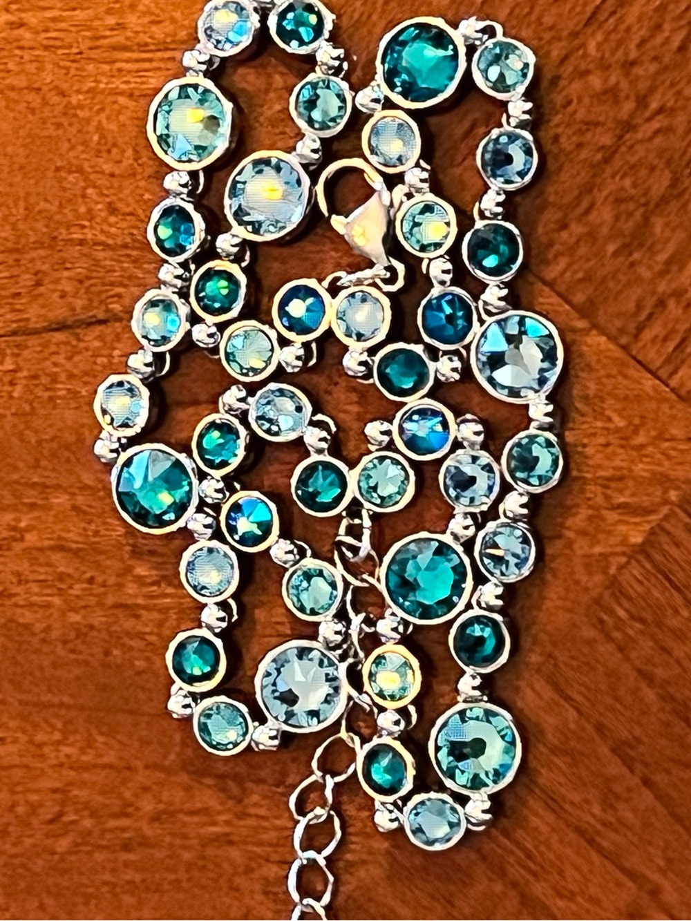 ‼️Half Off‼️Touchstone Jewelry Aqua Crystal Multi-Stone Adjustable Bracelet - Picture 2 of 7